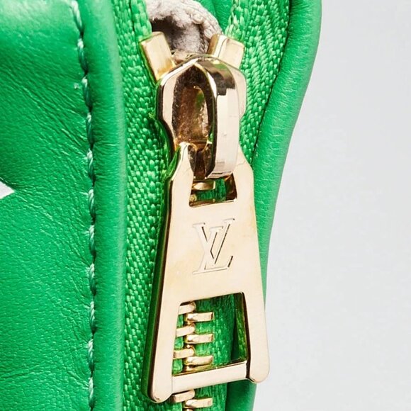 Louis Vuitton Green/White Monogram Embossed Lambskin Leather Match Coussin PM... - Picture 7 of 12